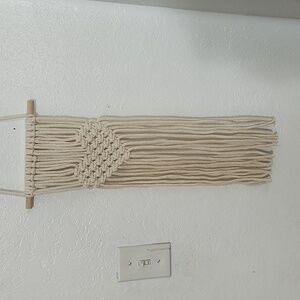 Macrame heart shaped wall hanging